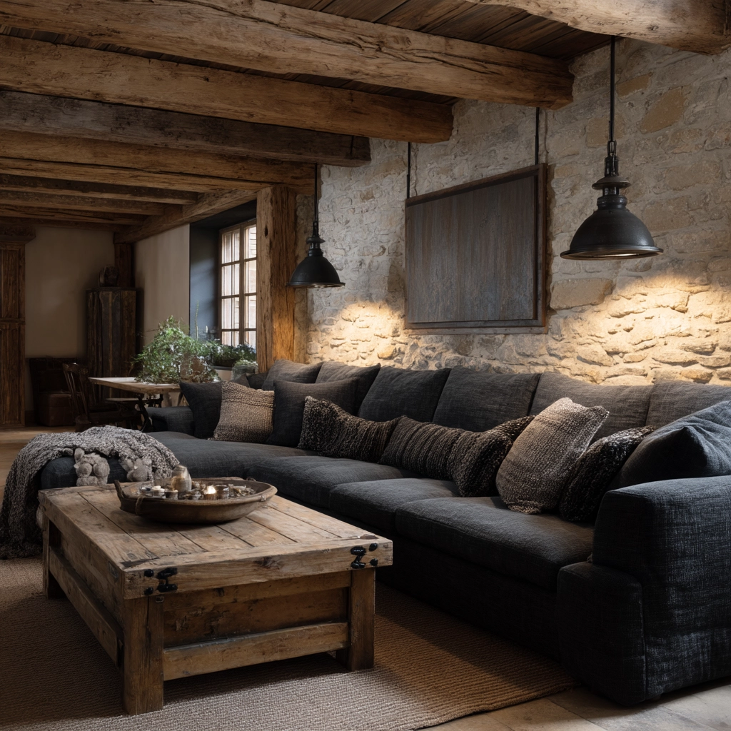 charcoal sofa living room 56