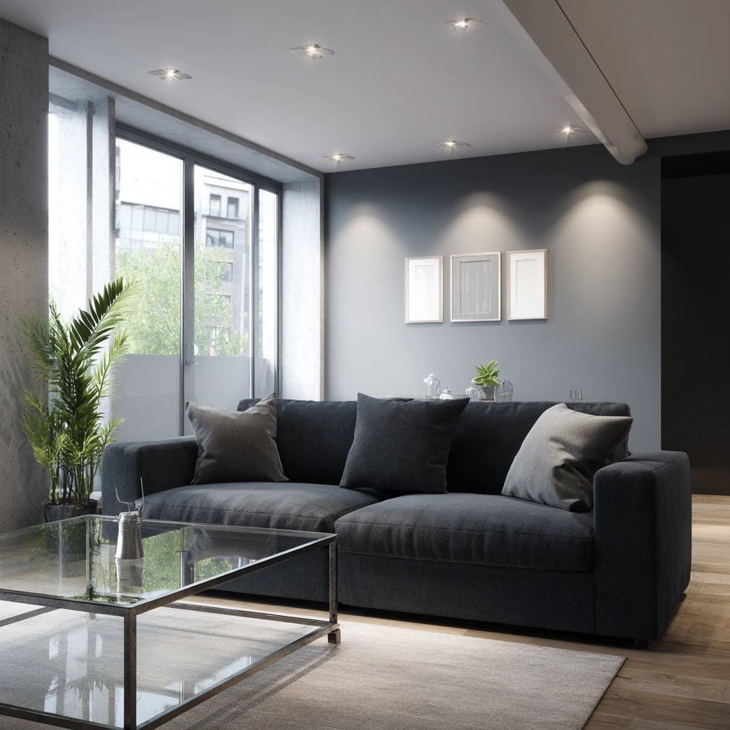 charcoal sofa living room 57