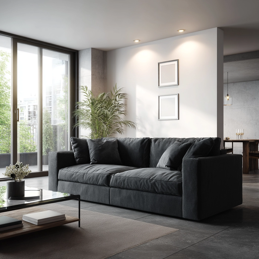 charcoal sofa living room 58