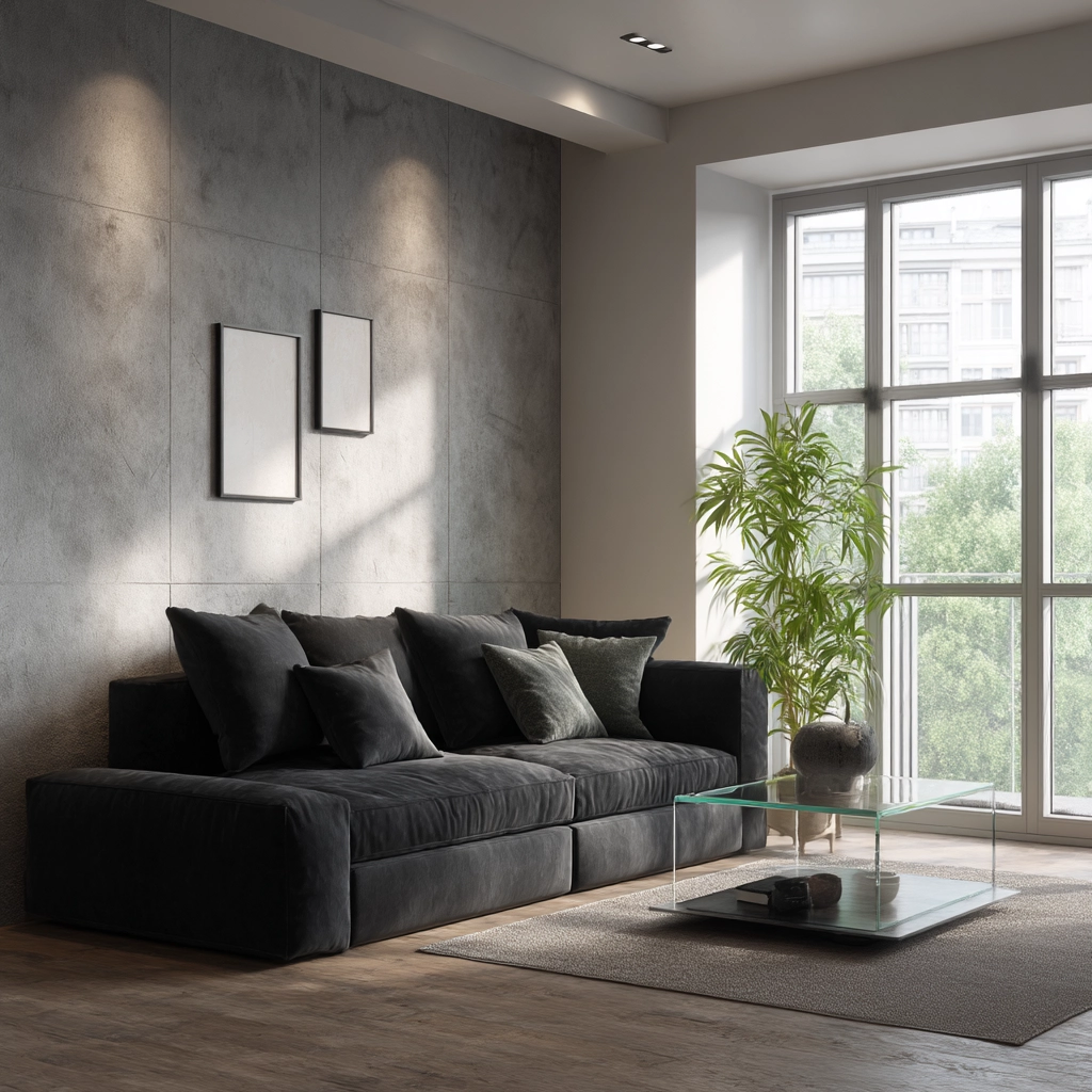 charcoal sofa living room 60