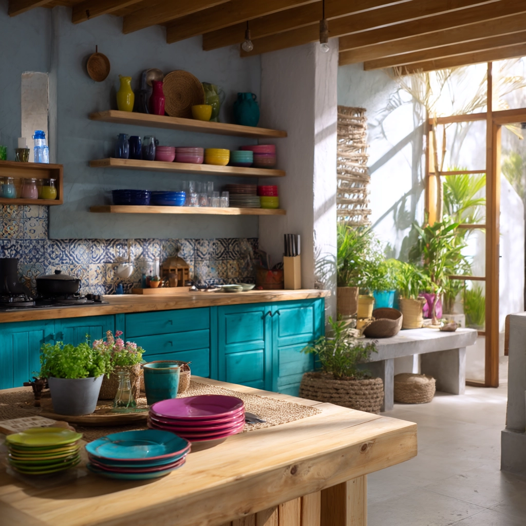 coastal boho kitchen 55