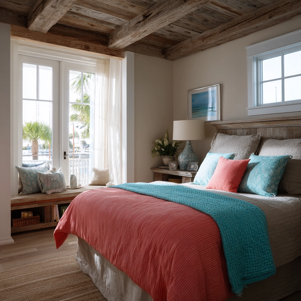 coastal farmhouse bedroom 34