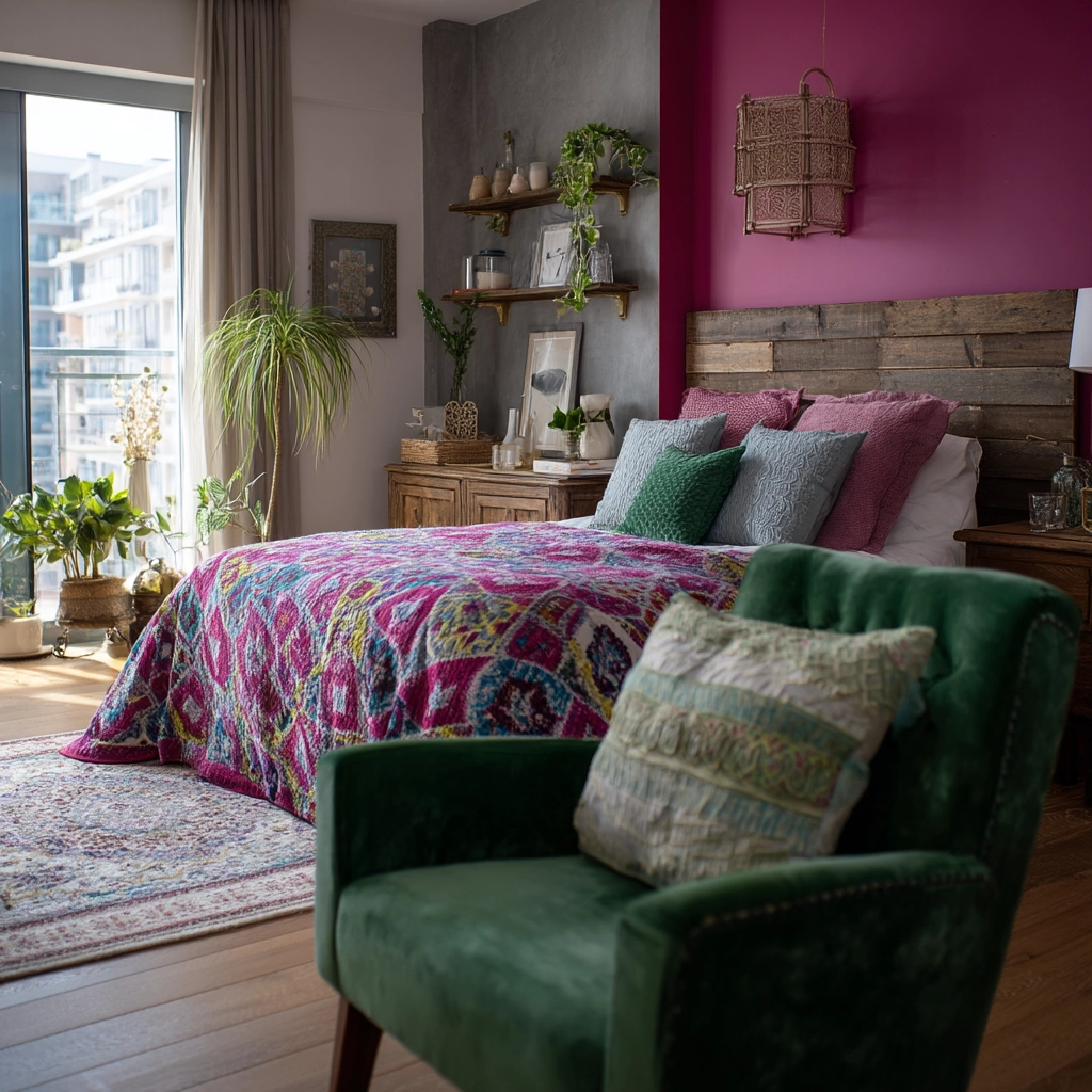 colorful eclectic bedroom 12