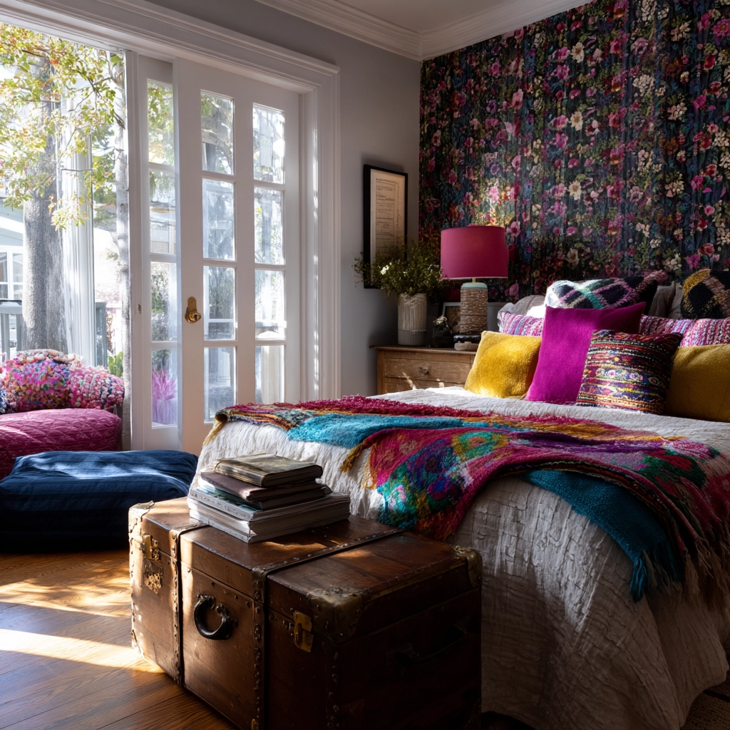 colorful eclectic bedroom 21