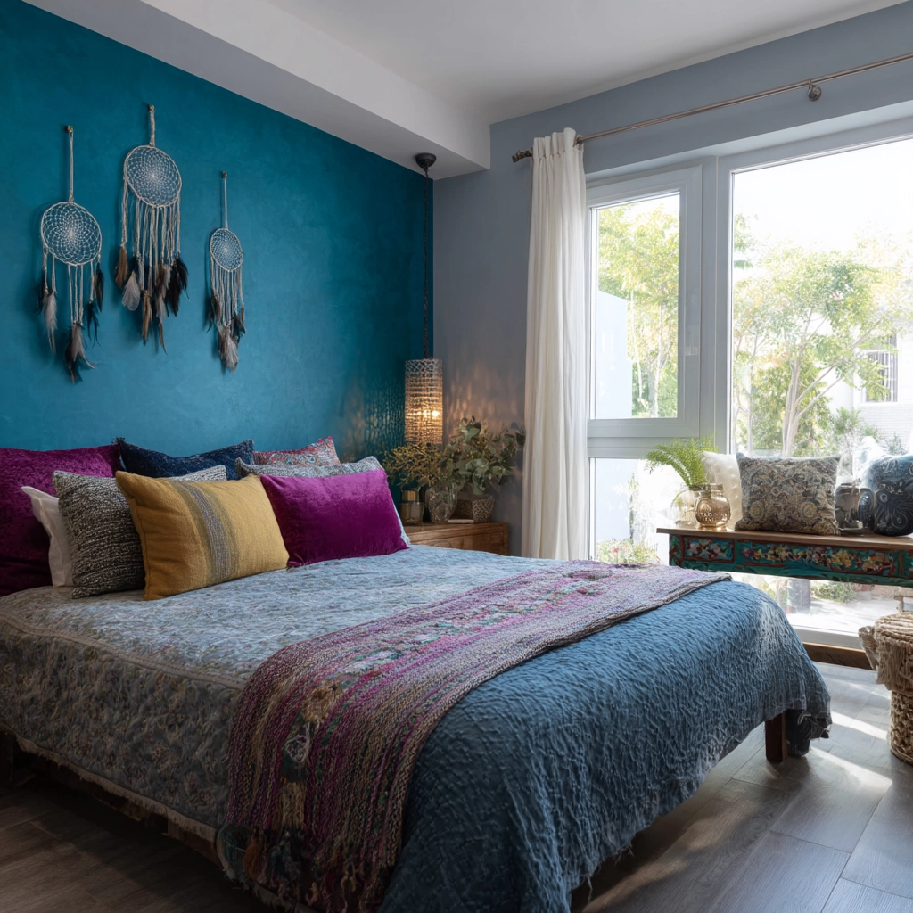 colorful eclectic bedroom 25