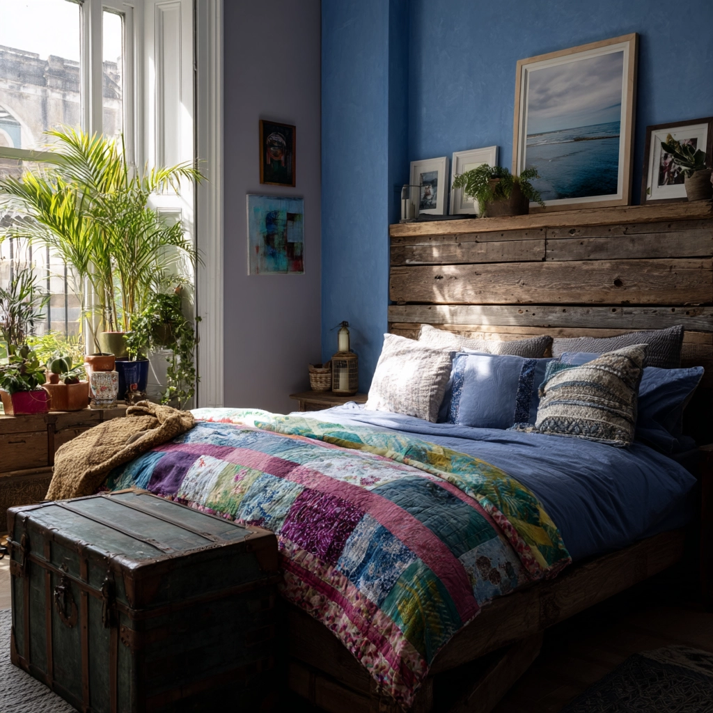 colorful eclectic bedroom 34