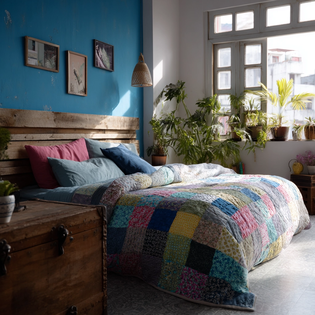 colorful eclectic bedroom 36
