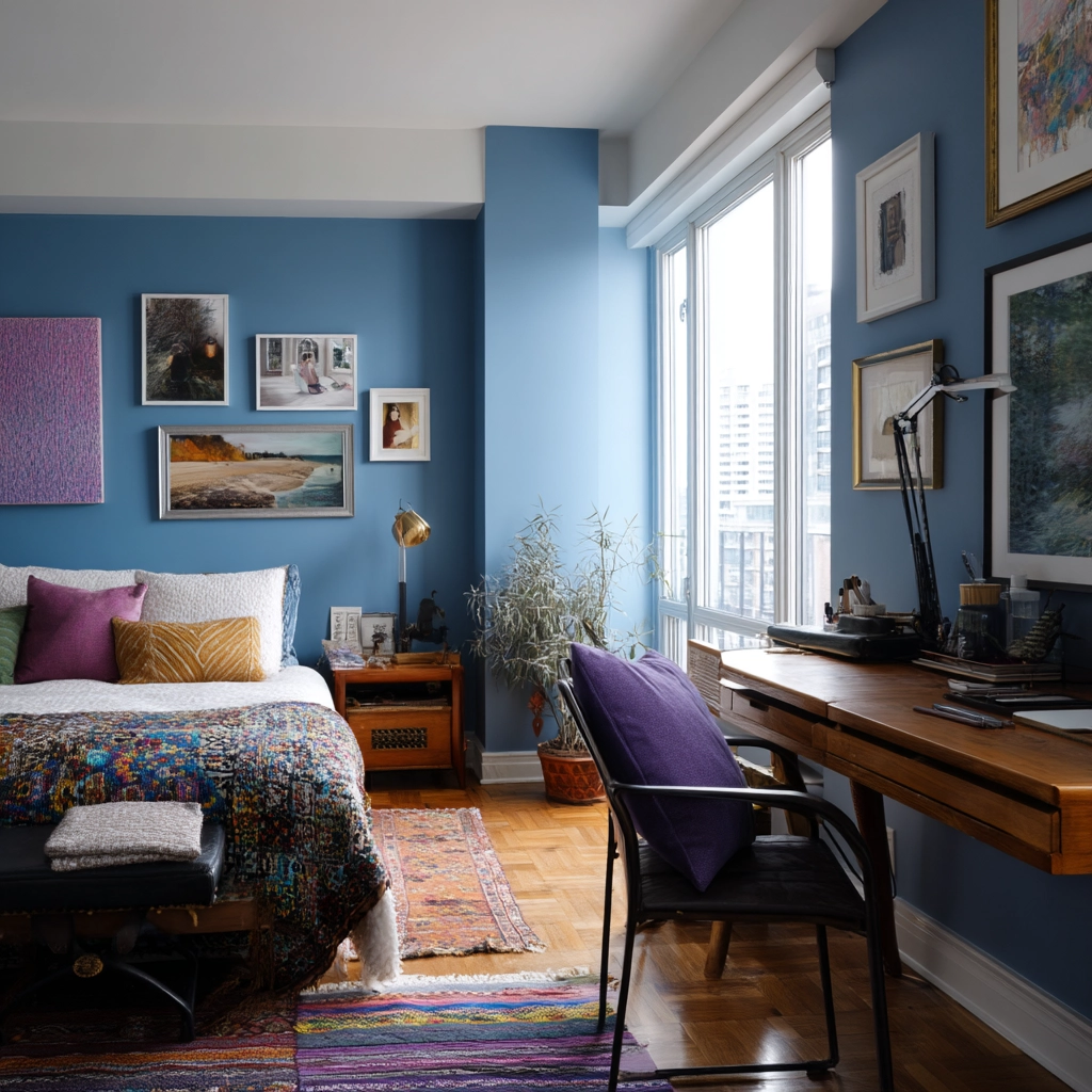 colorful eclectic bedroom 41