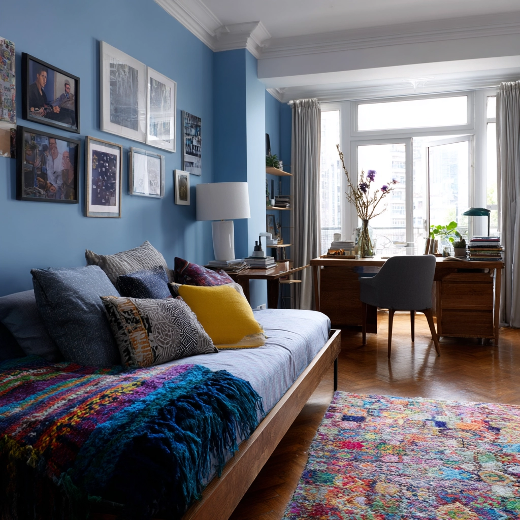 colorful eclectic bedroom 43