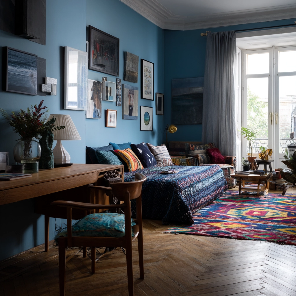 colorful eclectic bedroom 44