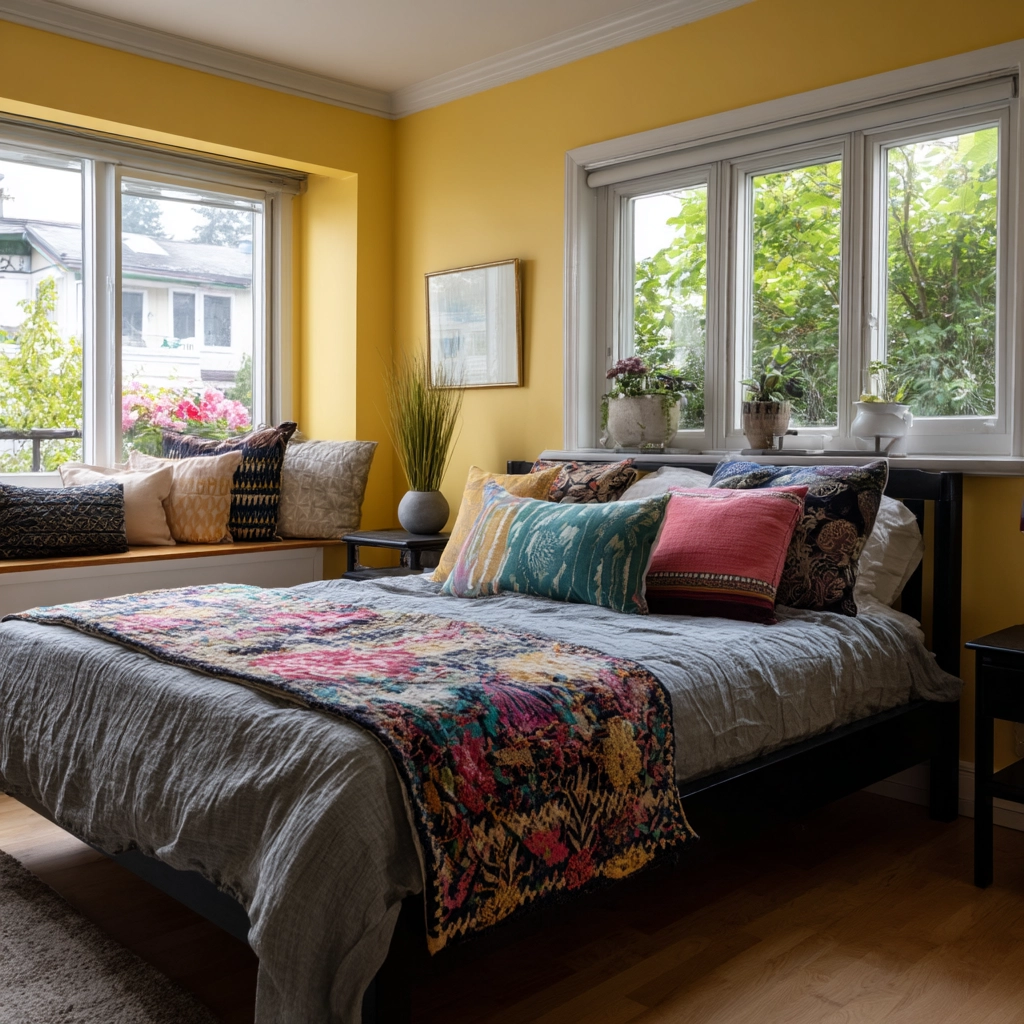 colorful eclectic bedroom 45