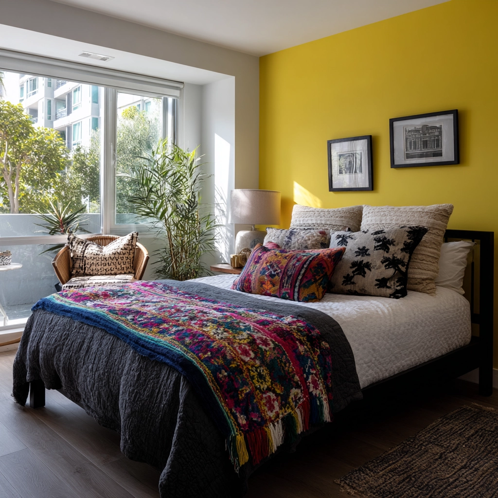 colorful eclectic bedroom 46