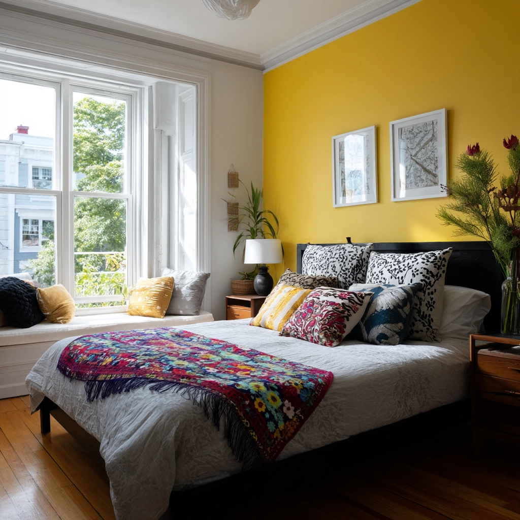 colorful eclectic bedroom 47