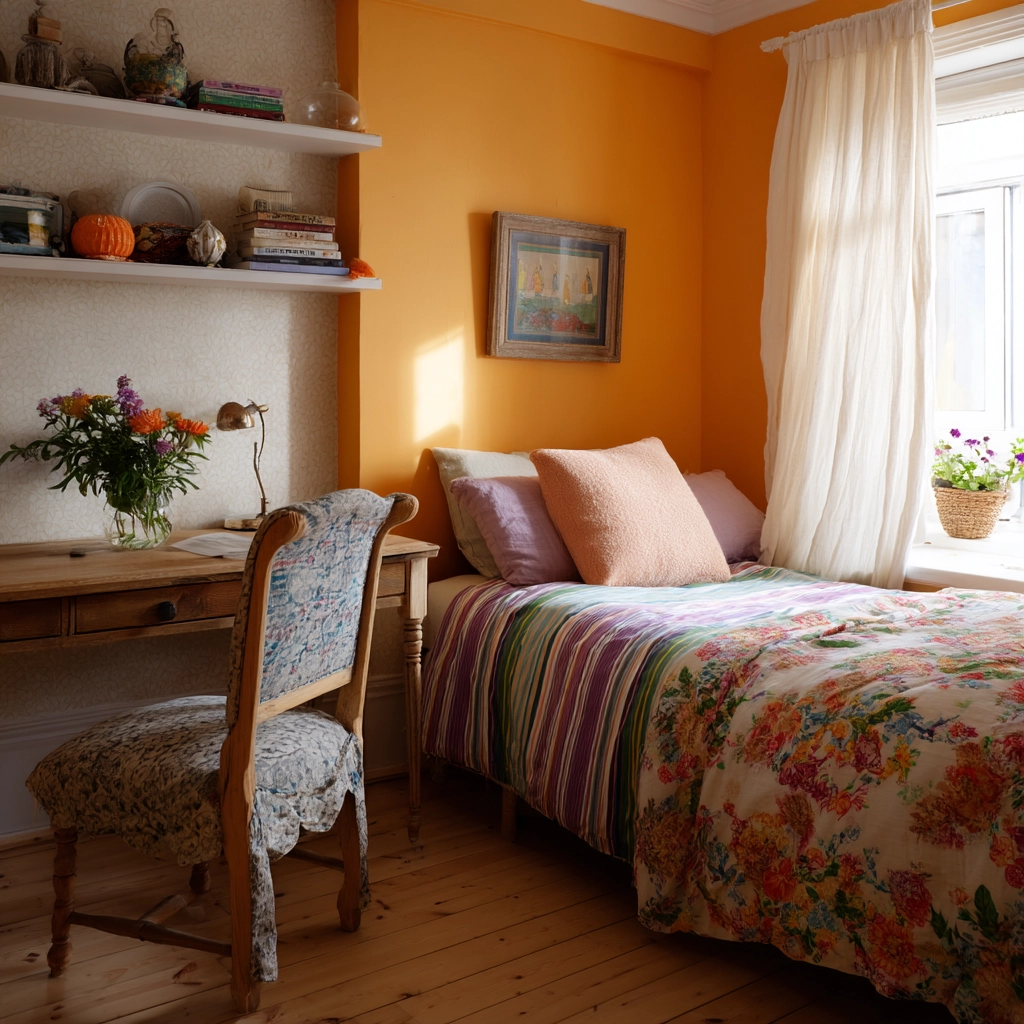 colorful eclectic bedroom 49