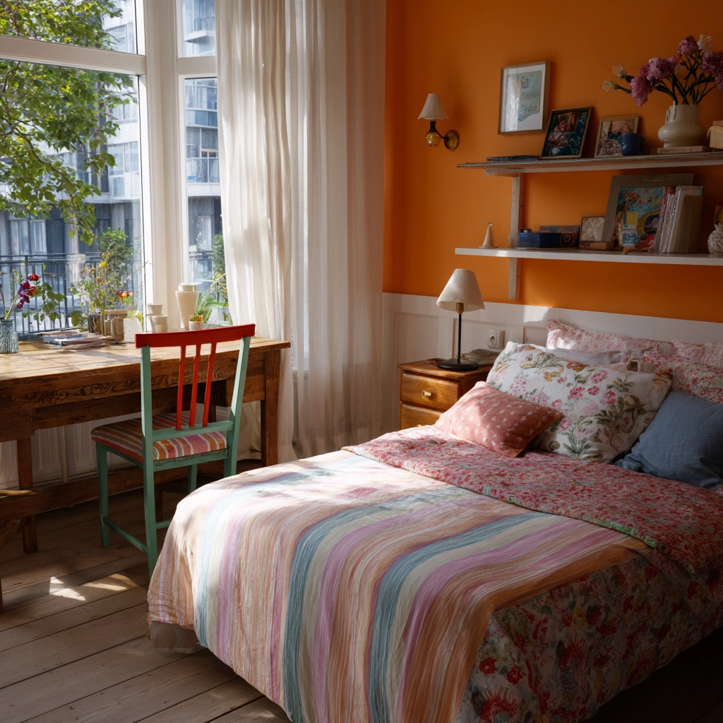 colorful eclectic bedroom 52