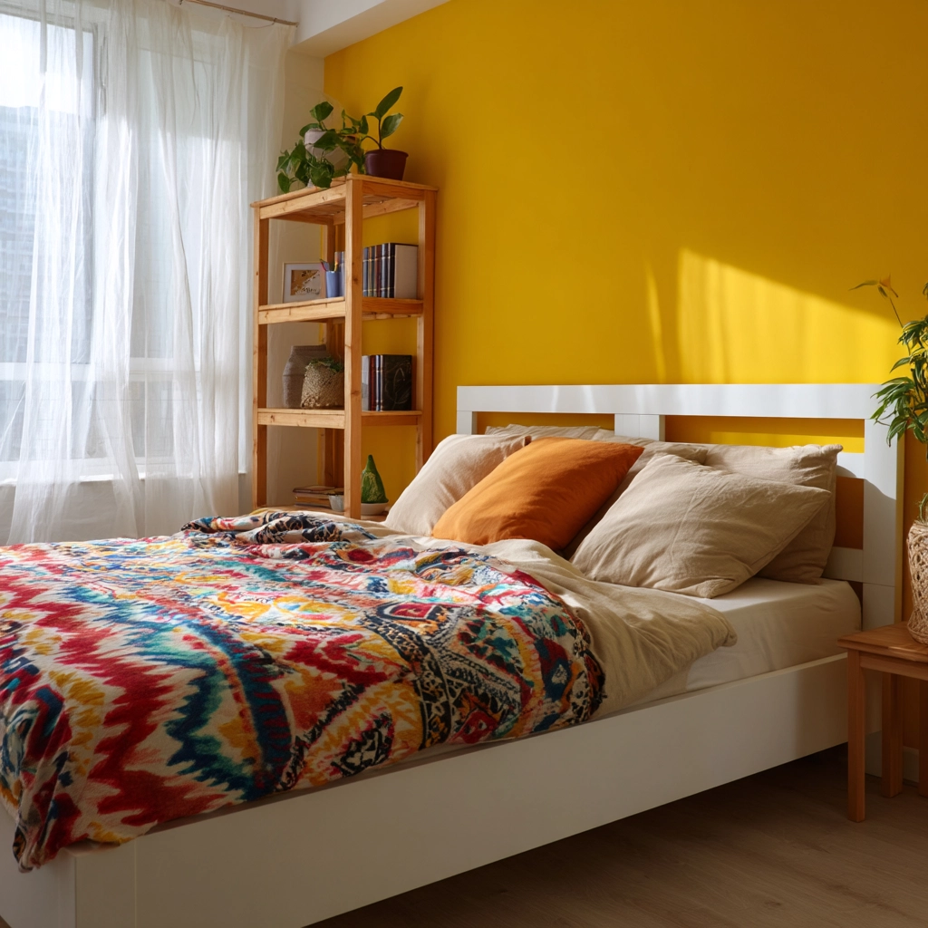 colorful minimalist bedroom 13