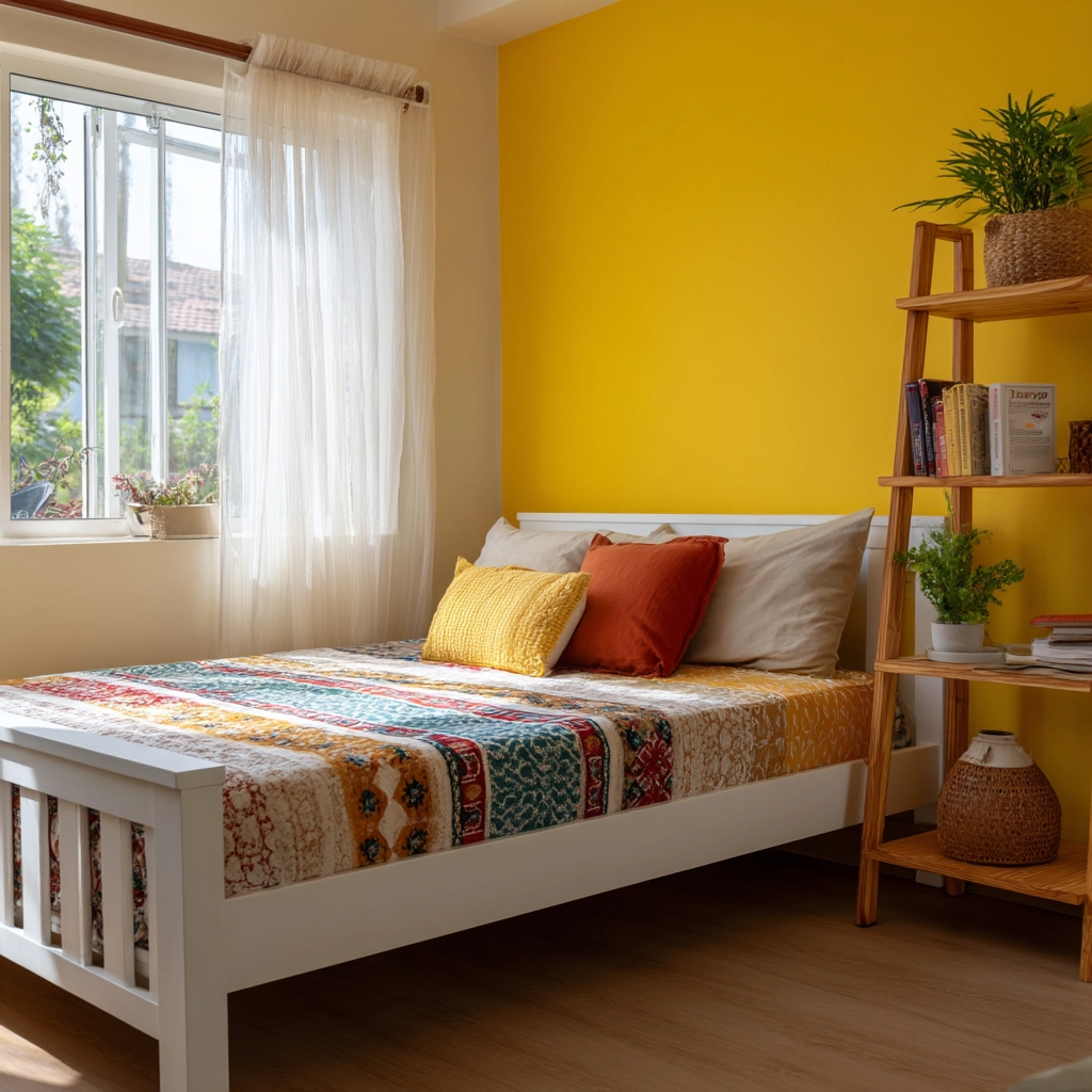 colorful minimalist bedroom 14