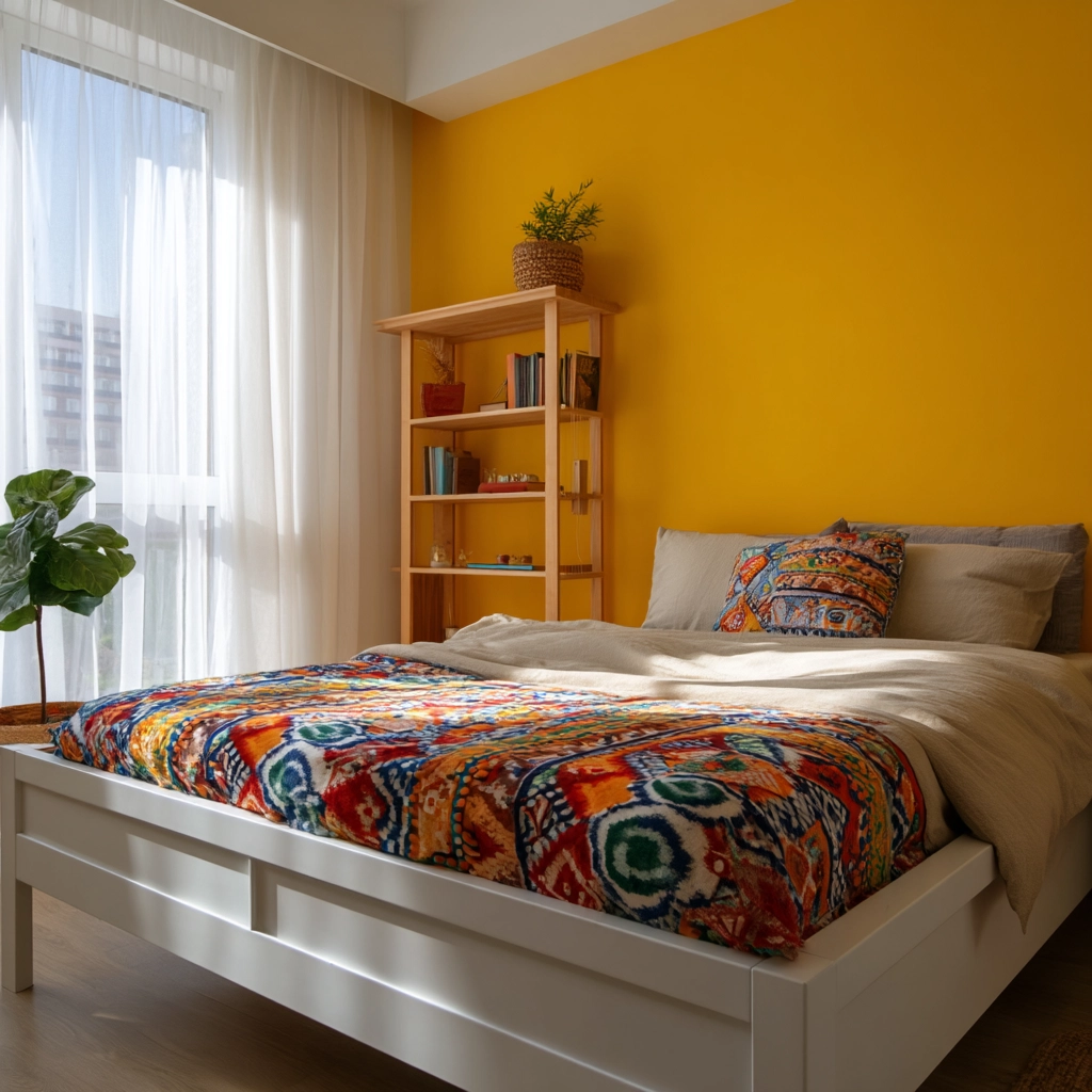 colorful minimalist bedroom 16