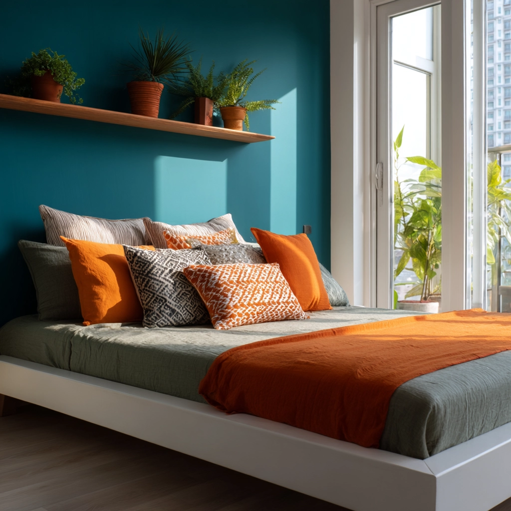 colorful minimalist bedroom 18