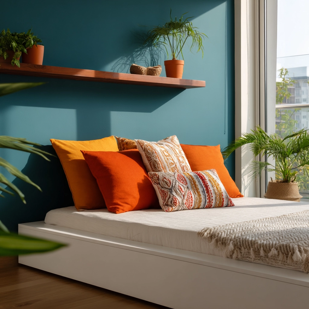 colorful minimalist bedroom 19