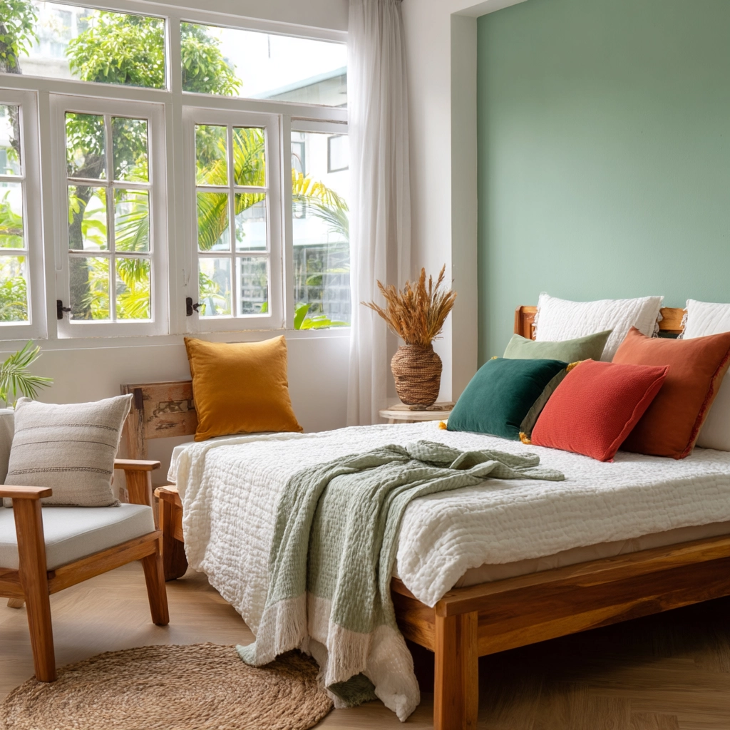 colorful minimalist bedroom 21