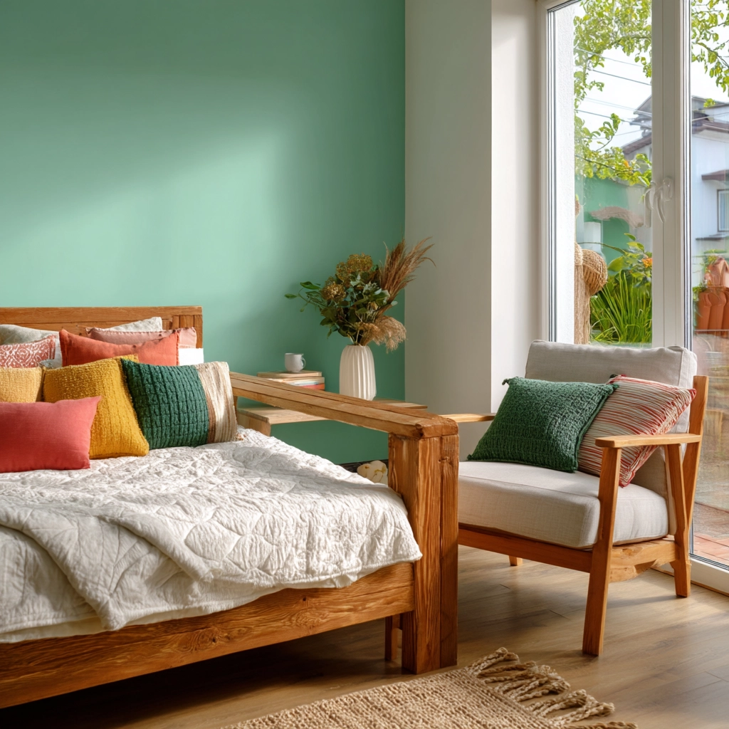 colorful minimalist bedroom 22