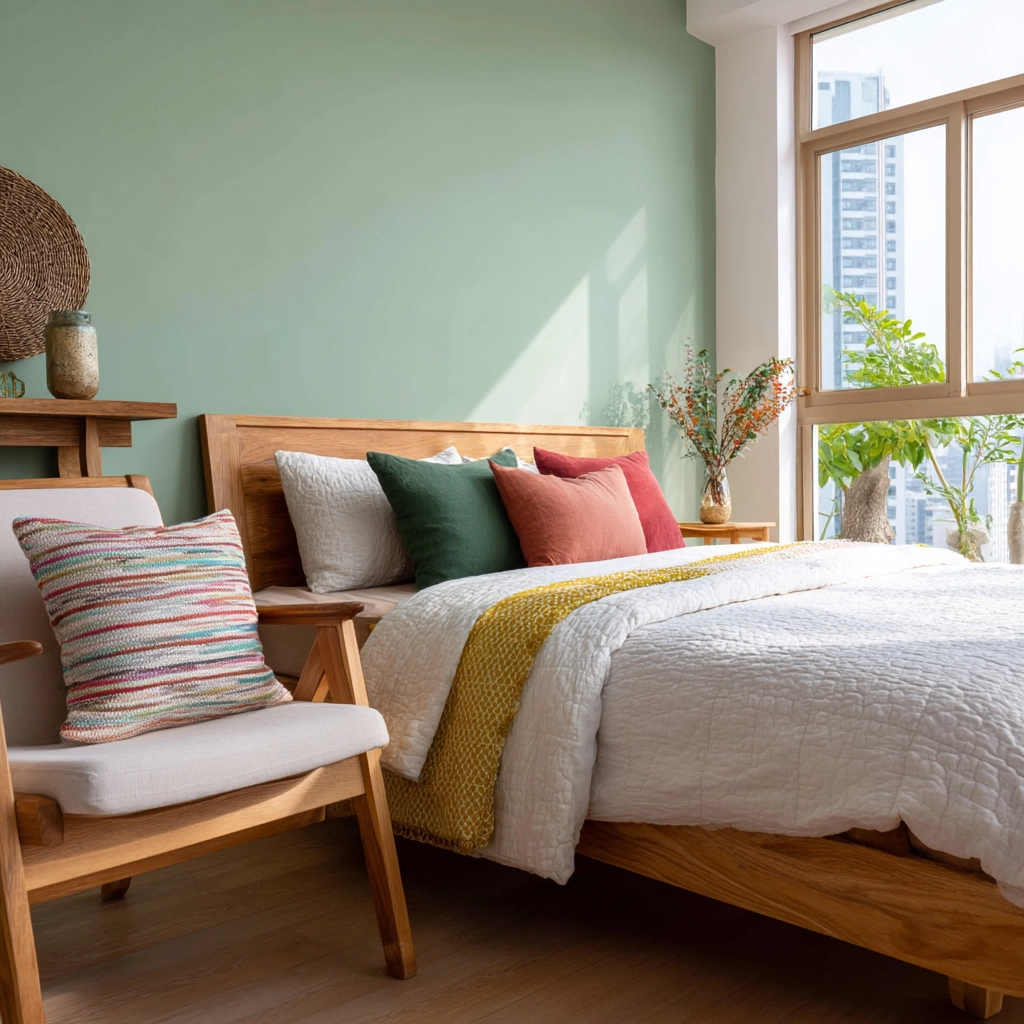 colorful minimalist bedroom 23