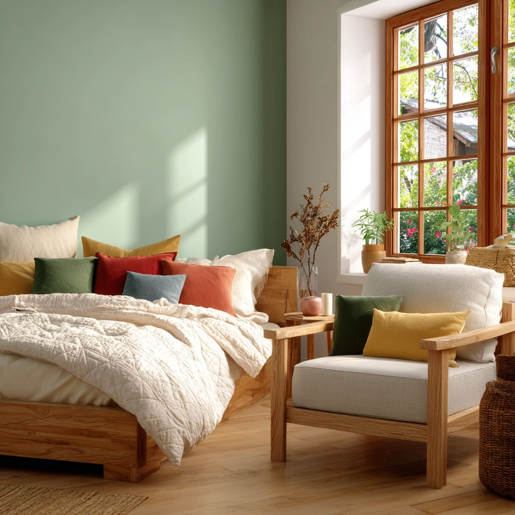colorful minimalist bedroom 24