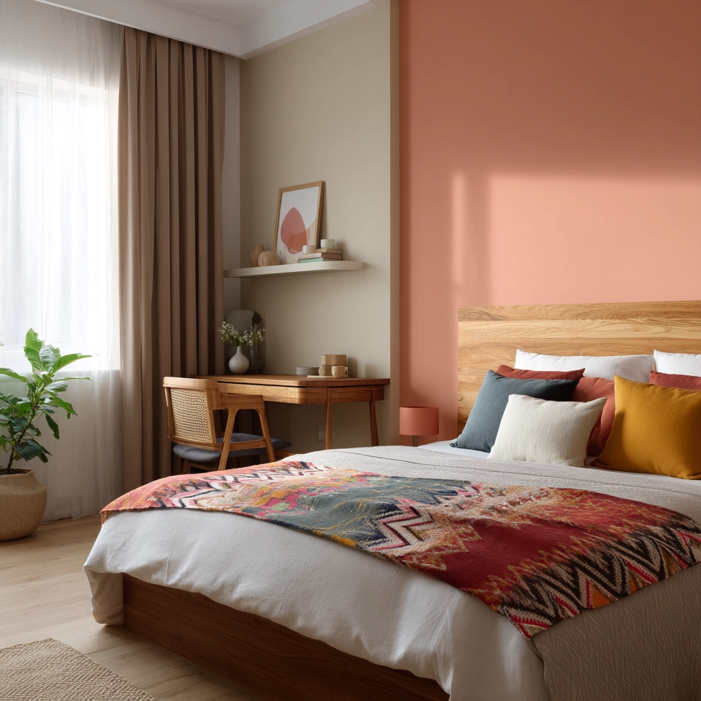 colorful minimalist bedroom 25