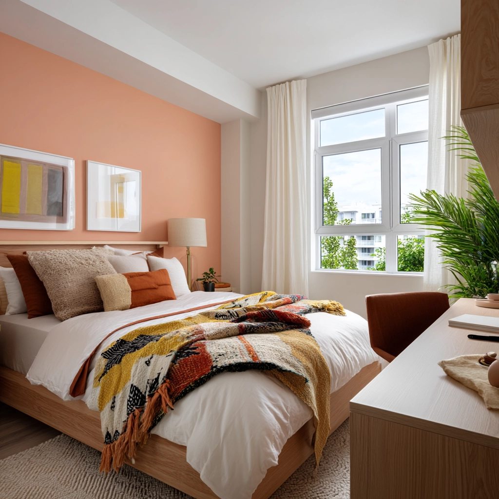 colorful minimalist bedroom 27