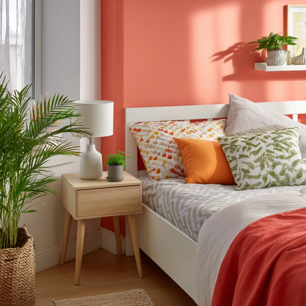 colorful minimalist bedroom 32