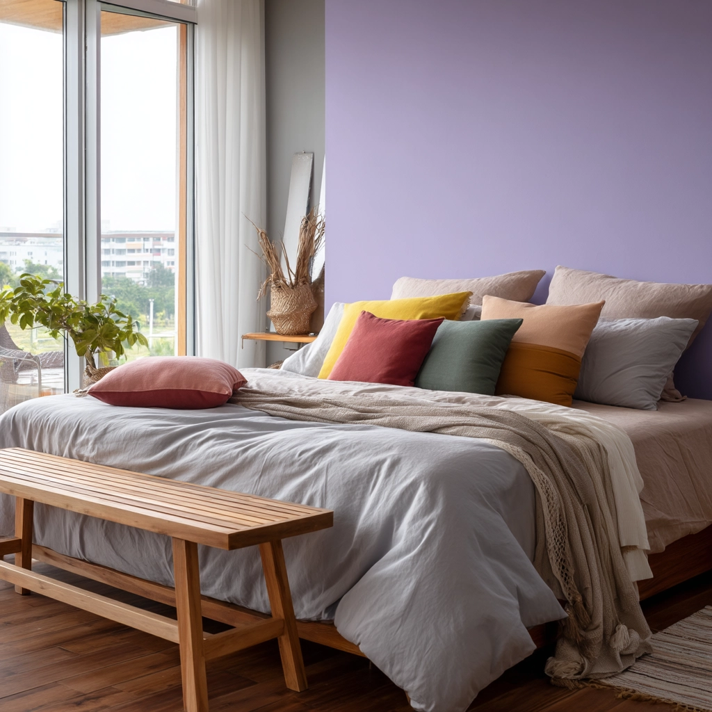 colorful minimalist bedroom 33