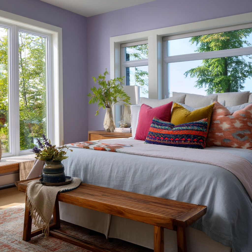 colorful minimalist bedroom 34
