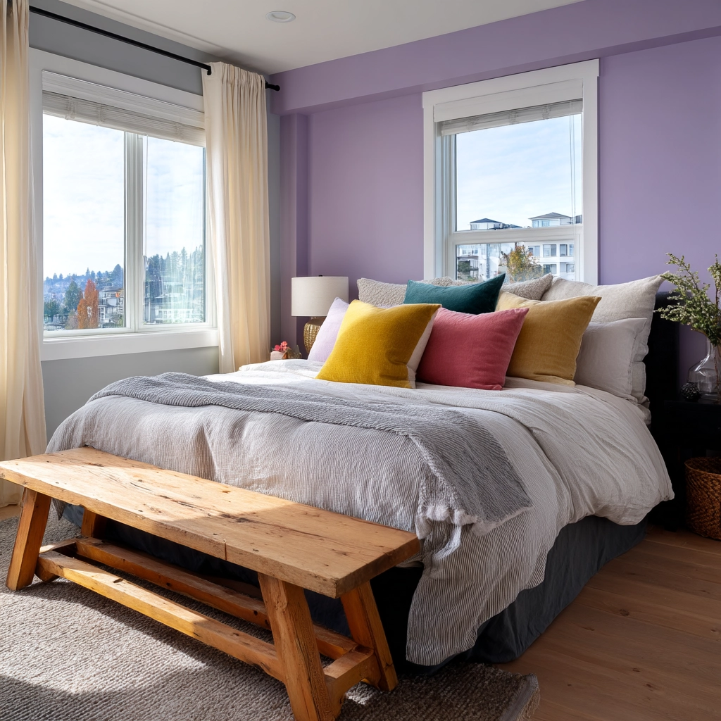 colorful minimalist bedroom 35