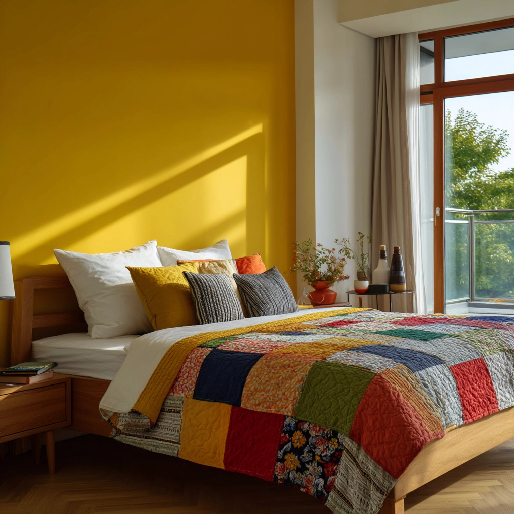 colorful minimalist bedroom 39