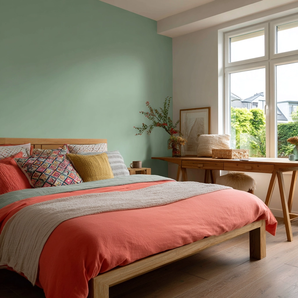 colorful minimalist bedroom 41