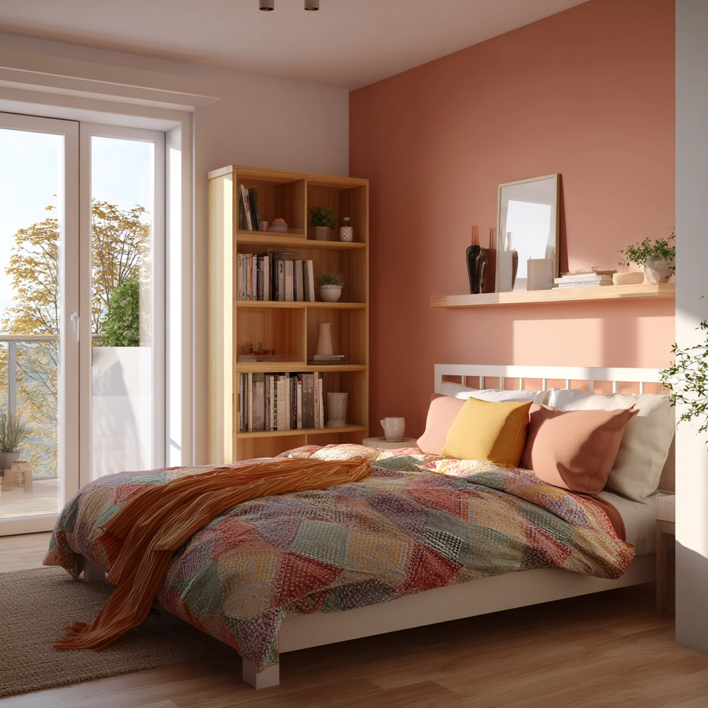 colorful minimalist bedroom 45