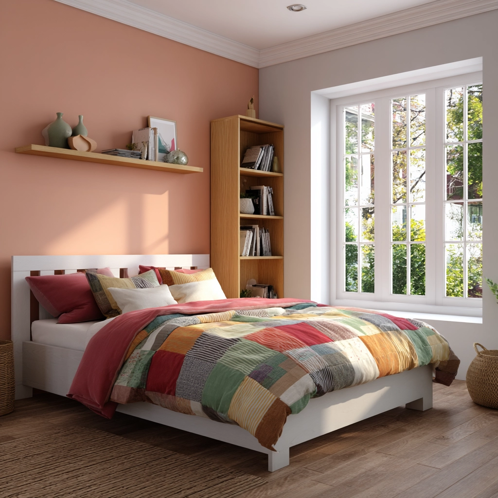 colorful minimalist bedroom 48