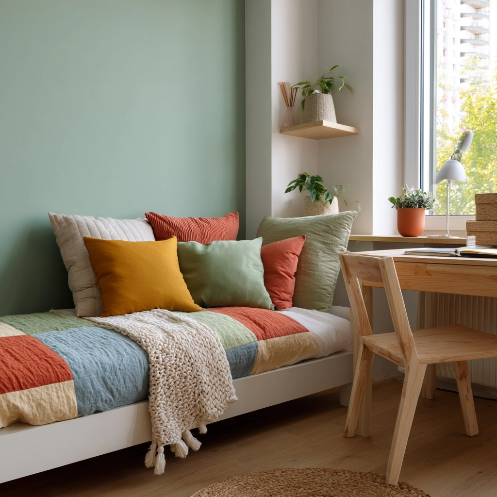 colorful minimalist bedroom 51