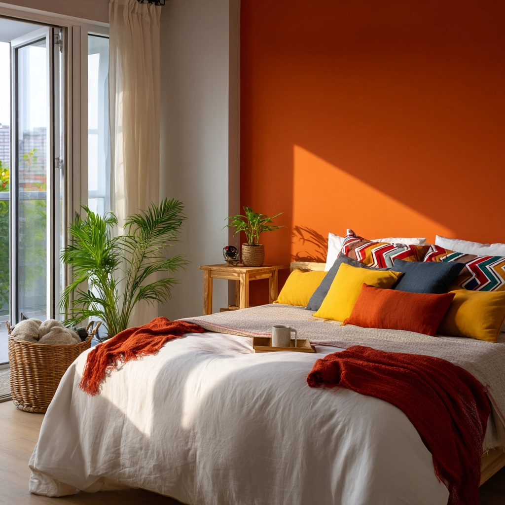 colorful minimalist bedroom 53