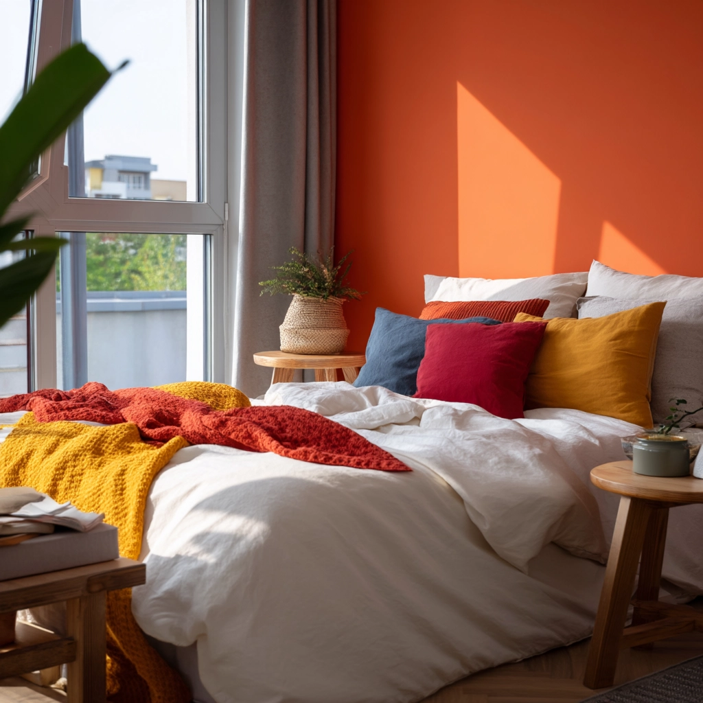 colorful minimalist bedroom 55