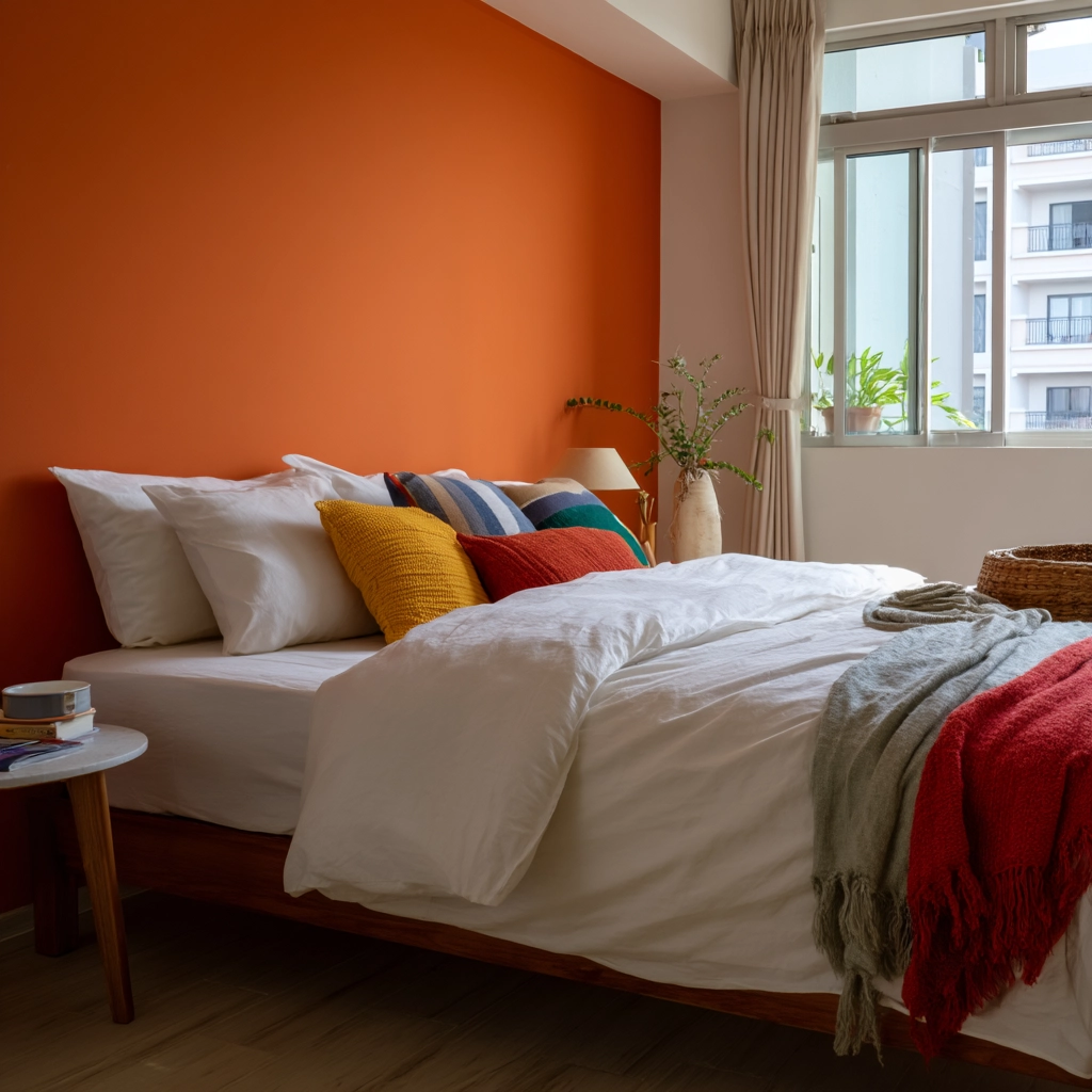 colorful minimalist bedroom 56