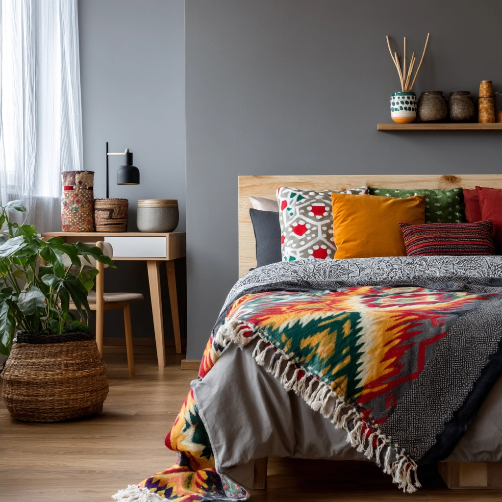 colorful minimalist bedroom 60
