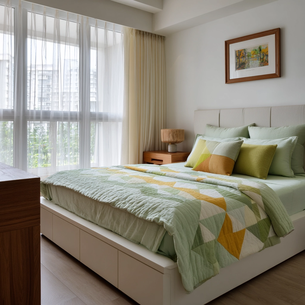 colorful minimalist bedroom 8