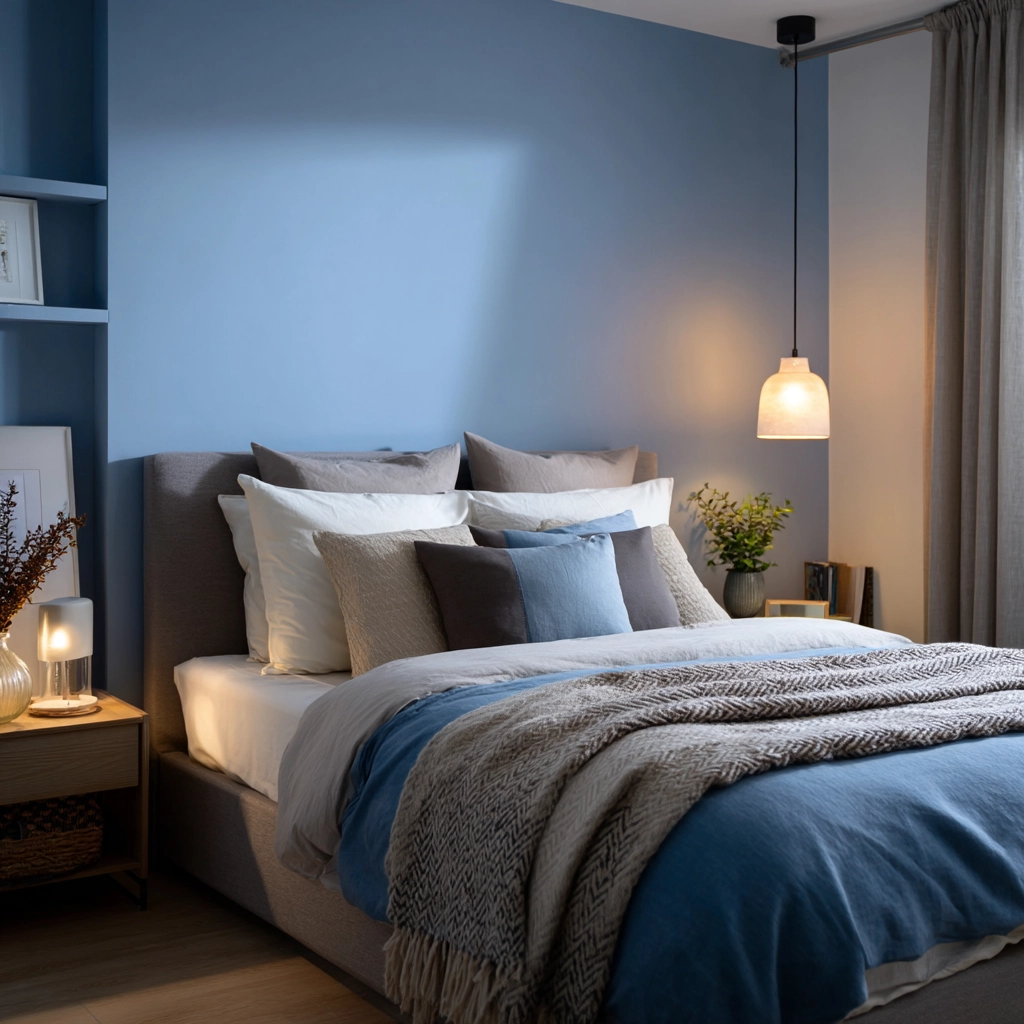 cozy bedroom blue 33