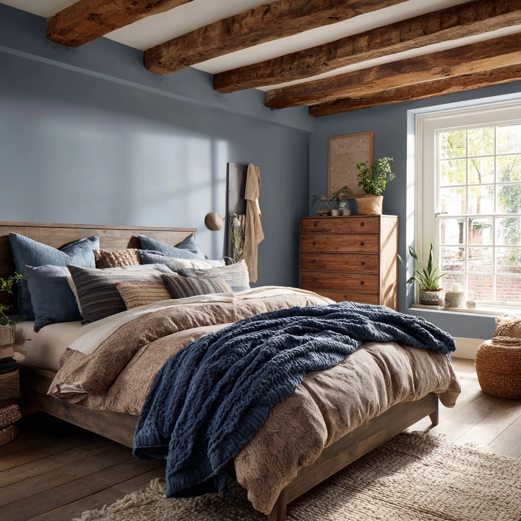 cozy bedroom blue 43