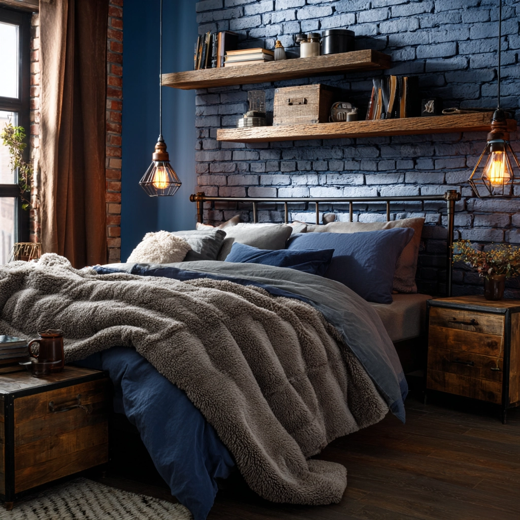 cozy bedroom blue 50