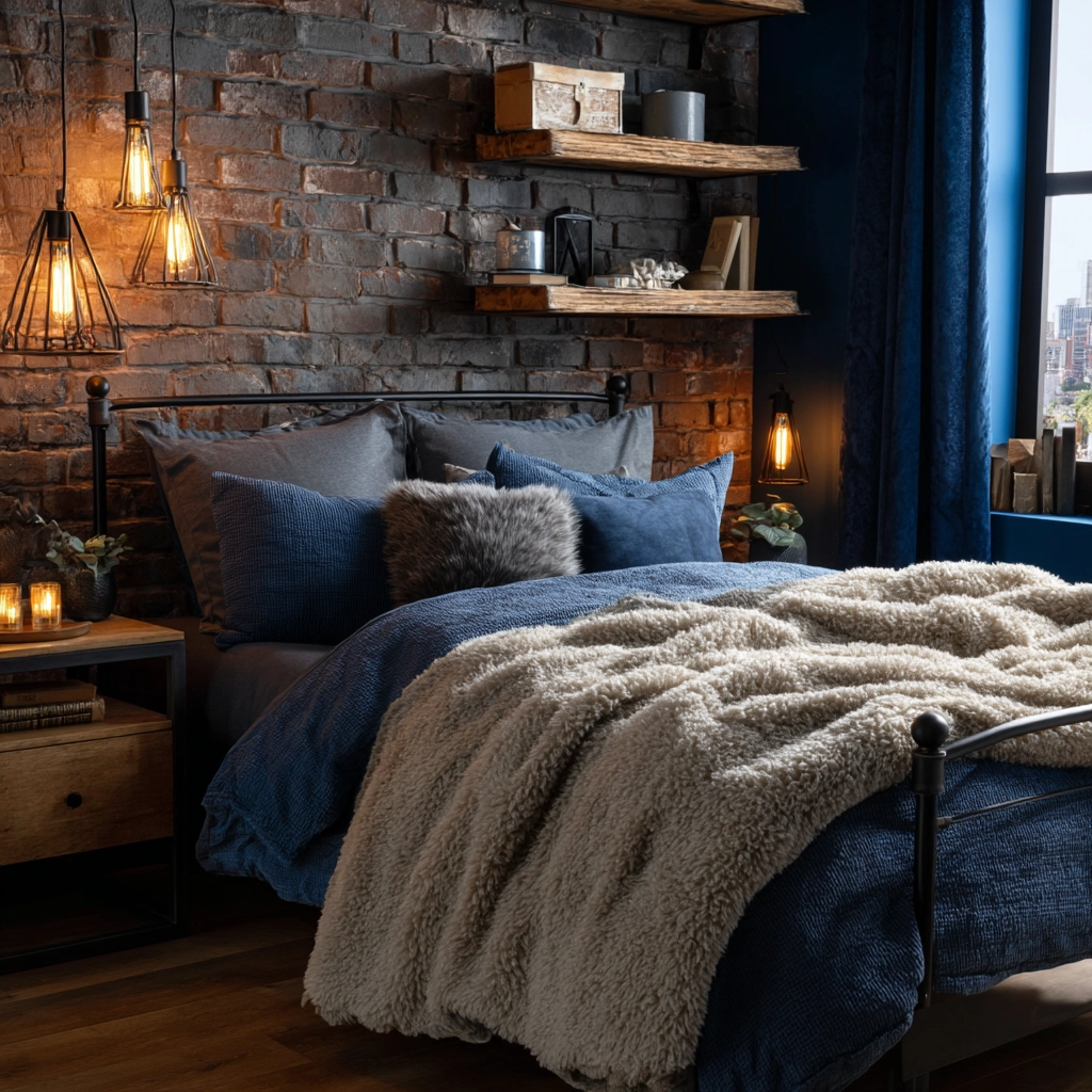cozy bedroom blue 51