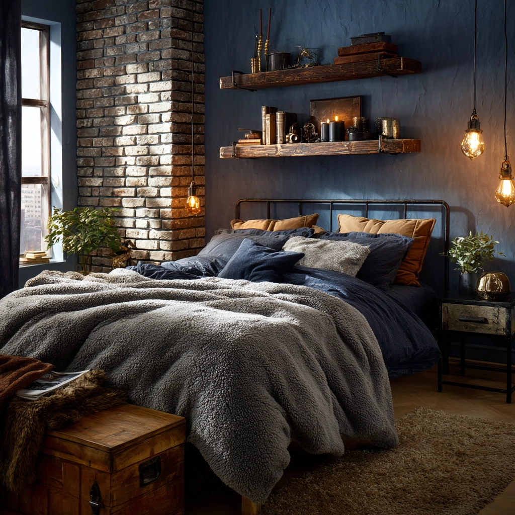 cozy bedroom blue 52