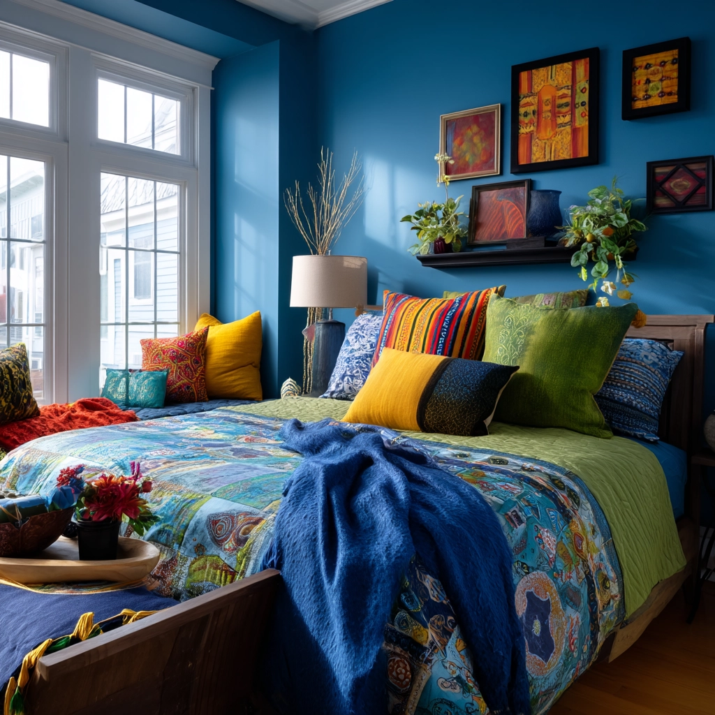 cozy bedroom blue 53